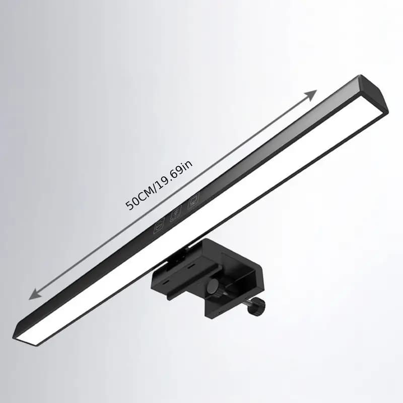 Luminária Tela Notebook Monitor Mesa Barra Luz Regulável Cúpula Preto Estrutura Preto 127/220v