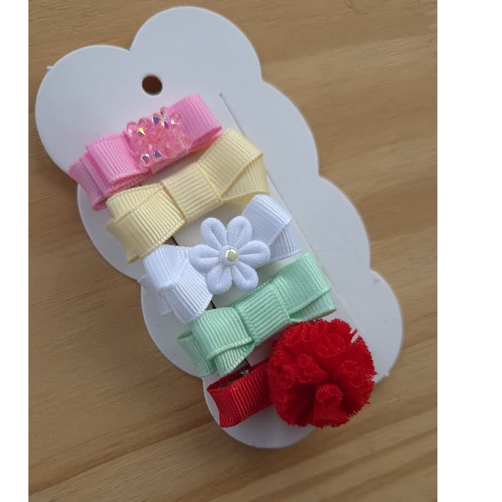 mini laço de bebê , laço de menina, kit 5 acessório bico pato coloridos de fita, acessório infantil, enxoval bebe.