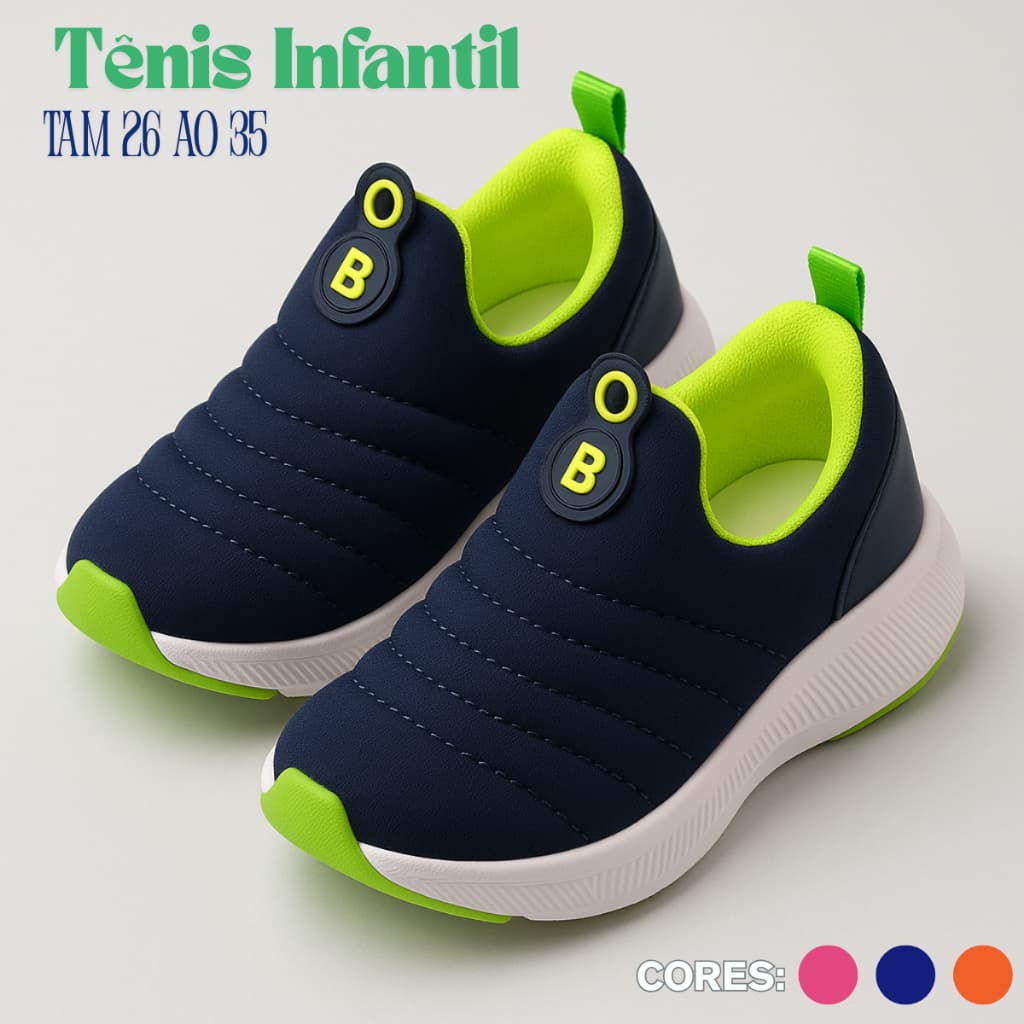 Tênis Infantil Meia Slip On Sem Cadarço Super Confortável Para Crianças Antiderrapante Macio