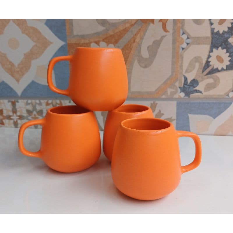Caneca Xicara 150ml Bojuda Organica Porcelana Cafezinho  - Kit com 4 Caneca Bojuda Lembrancinha