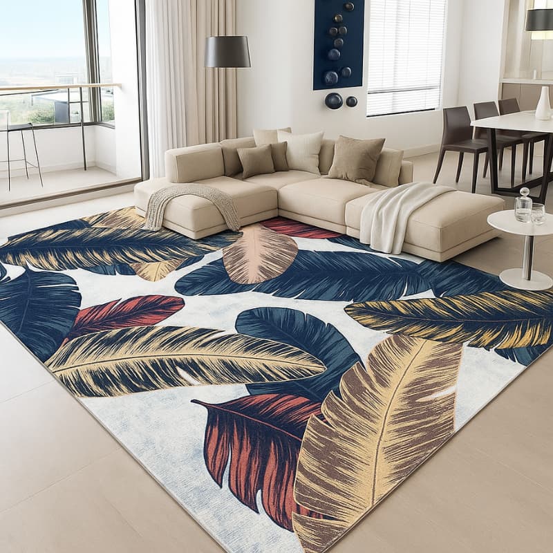Tapete 1,00 x 1,40m Carpete Antiderrapante Sala Quarto Belga Estampas Modernas Texfine Importado Macio Refinado