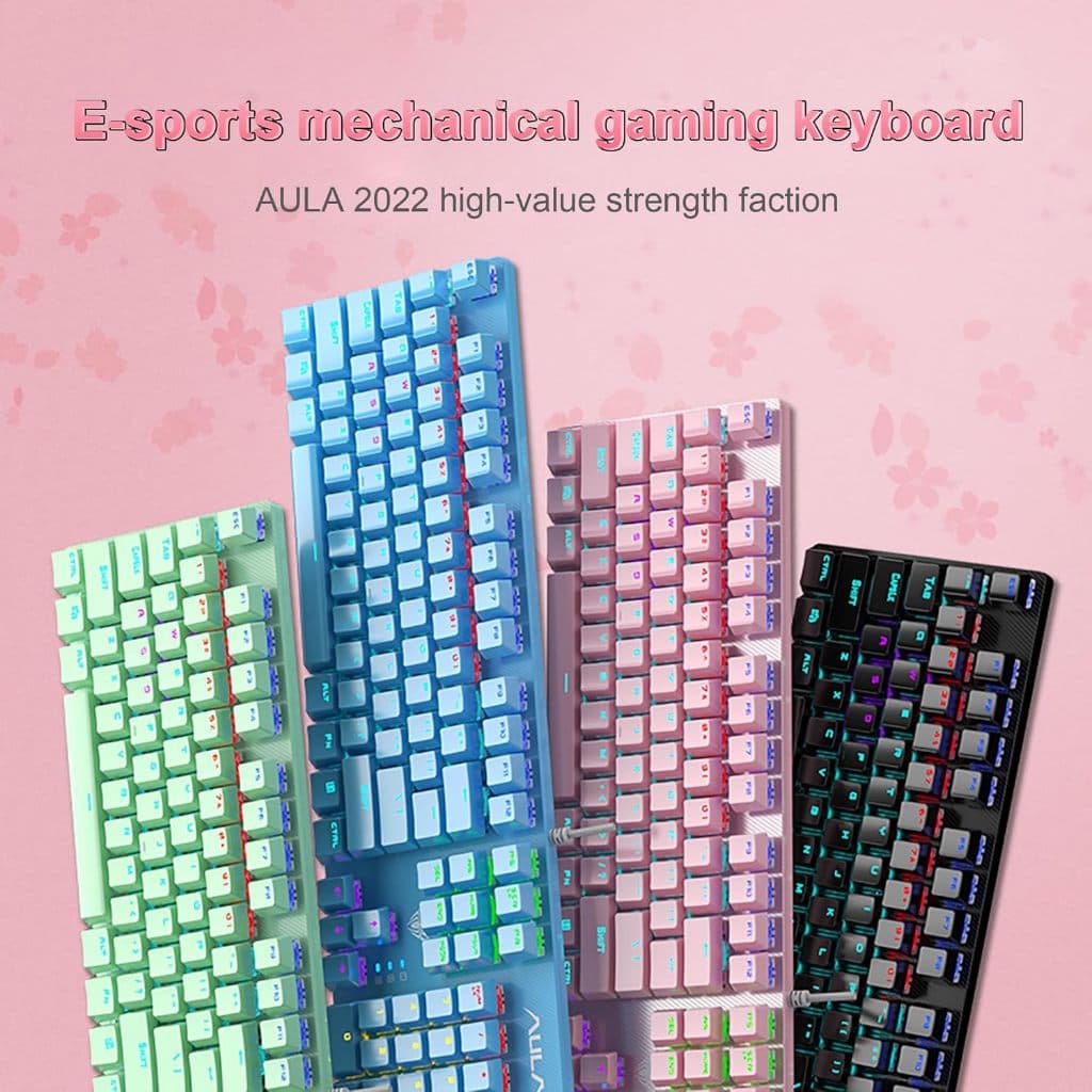 Teclado Gamer Mecânico Aula Led Rgb Switch Mountain S2022