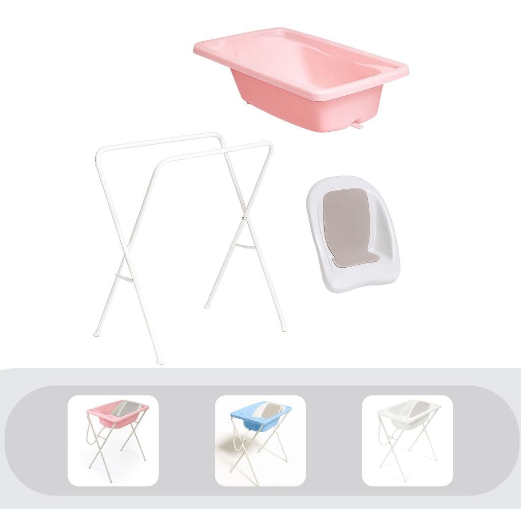 Banheira Para Bebê Galzerano Acqua Trio Com Suporte Dobrável Retrátil 20Kg