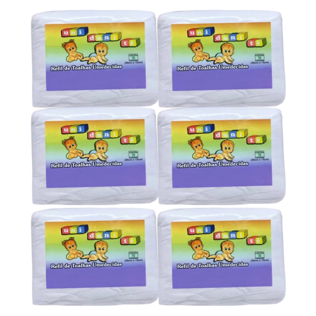Refil Lenço Umedecido Kit com 6 Pacotes Uni Duni Tê - 360 Unidades