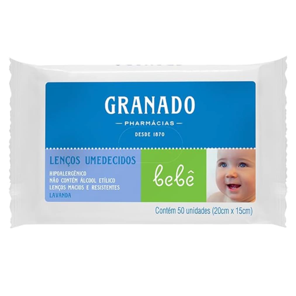 Lenços Umedecidos Granado Bebê Lavanda 50 Unidades