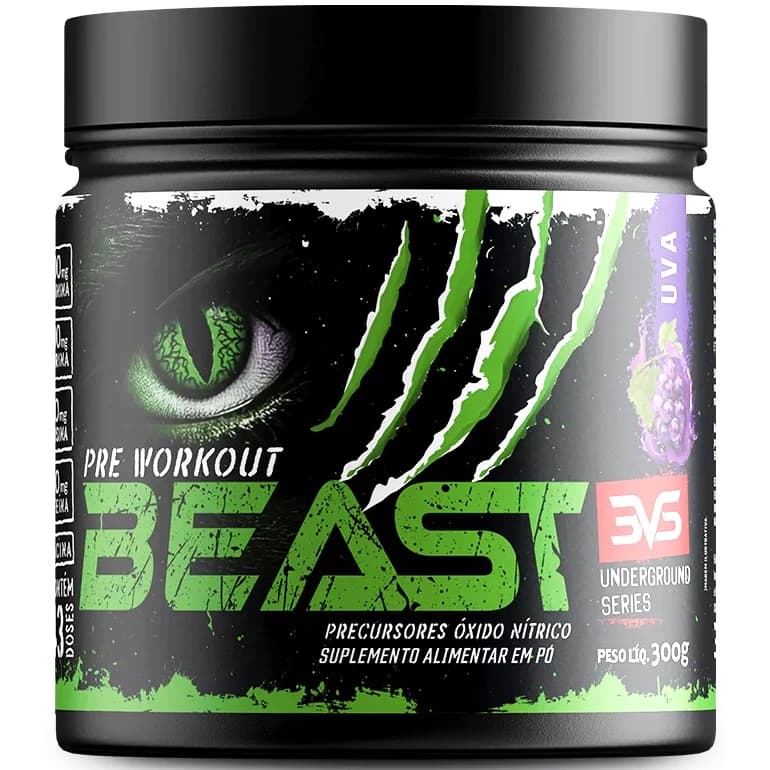 Beast Pre Treino - 300g - 3VS Nutrition (Serve até 43 Doses)