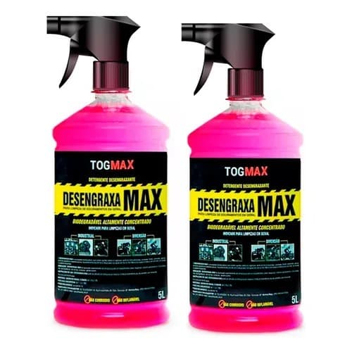 Kit 2x Desengraxante Max Concentrado 1L: Multiuso Limpeza Pesada Carros, Bike, Máquinas Togmax