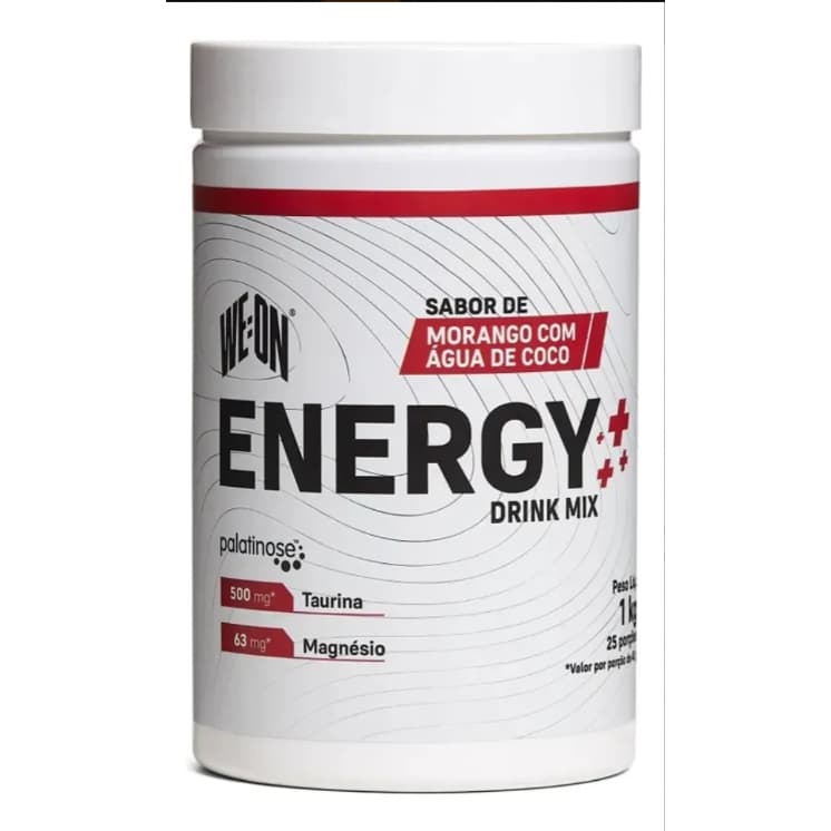 Energy Drink We:On De Mix Morango Com Água De Coco 1kg Bebida Energética pré-treino Sem Gluten