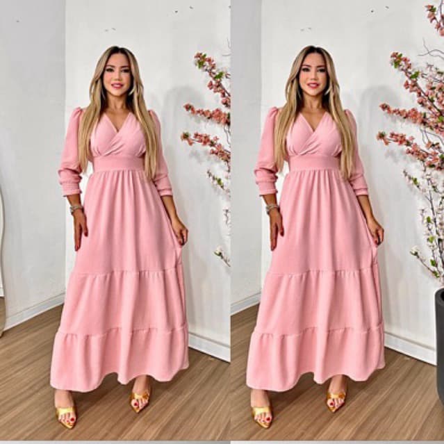 Vestido Longo Plus Size Inverno | Vestido Feminino Manga Longa