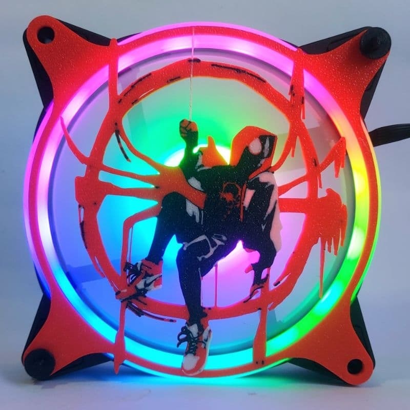 GRADE GRELHA PARA COOLER FAN GRILL 120MM X 120MM SPIDER MAN MILES MORALES HOMEM ARANHA PC SETUP