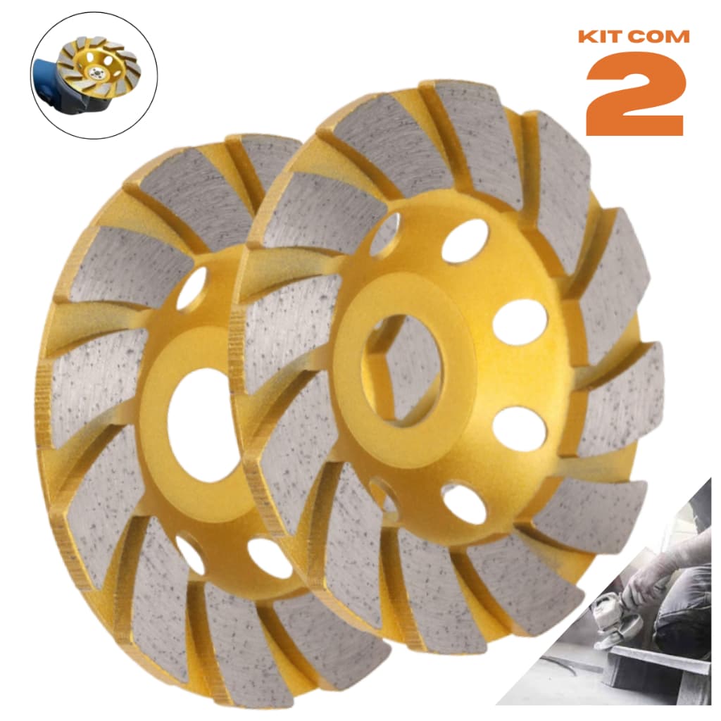Disco Desbaste Diamantado Turbo 115Mm Alta Durabilidade Corte Preciso Esmerilhadeira