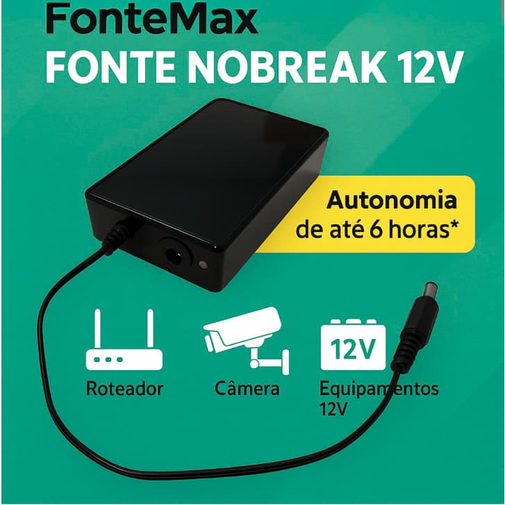 Mini Nobreak 12v 12w- Mini Ups Para Roteador, Câmera E Mais