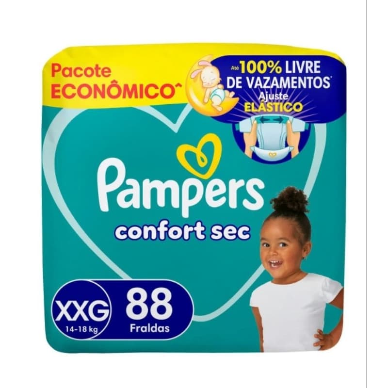 Fraldas Pampers Confort Sec XXG