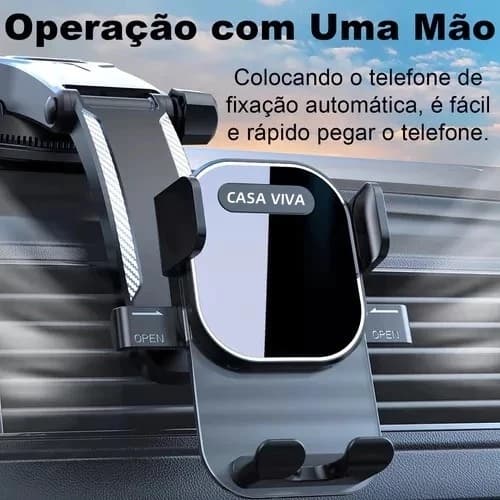 Suporte Celular Carro Veicular Trava Anti Queda 360º Universal ajustável