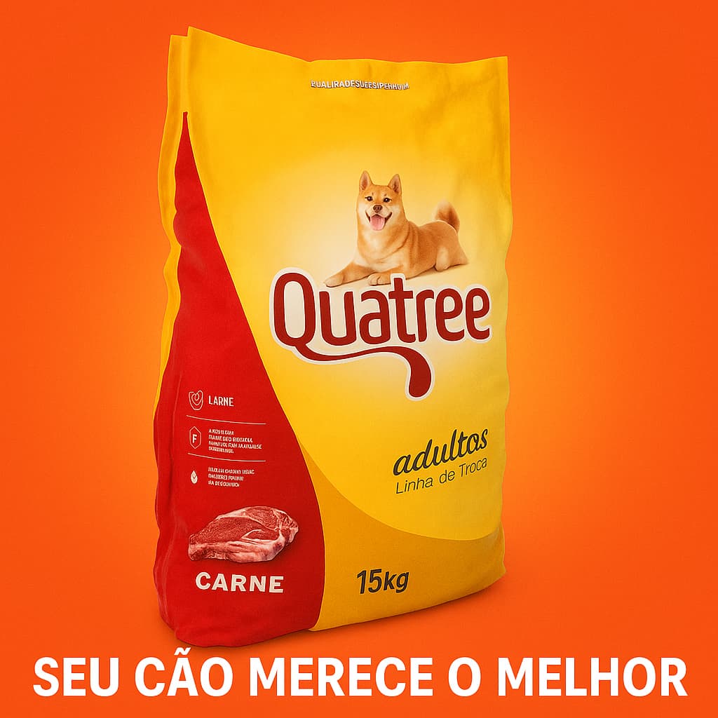 Ração Quatree Carne 15kg Adultos Postagem Imediata Ração