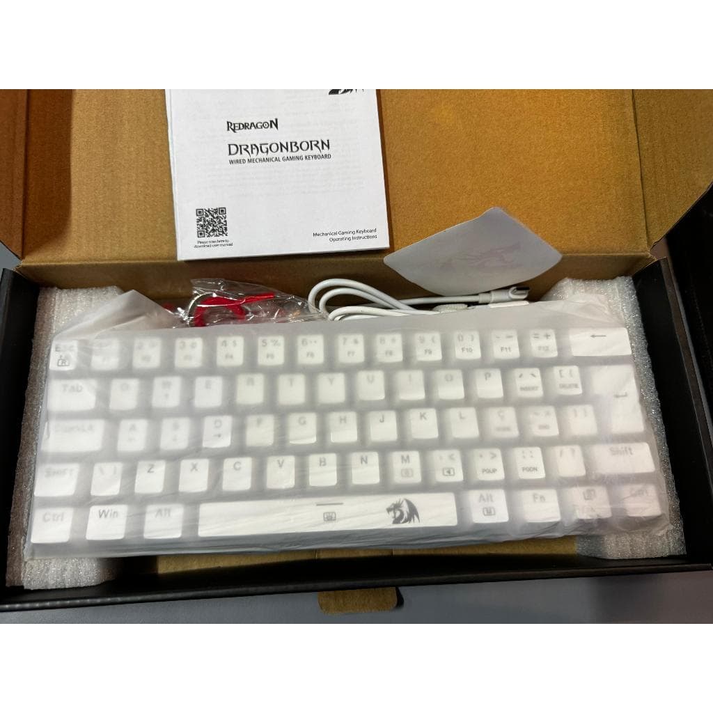 Teclado Mecânico Dragborn/Castor/Fizz RGB Preto ou Branco 60% Redragon (Recondicionado)