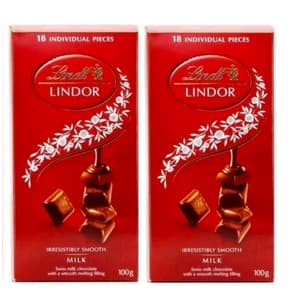 Barra Chocolate Importado Lindor Swiss Milk Lindt 100g (02 unidades)