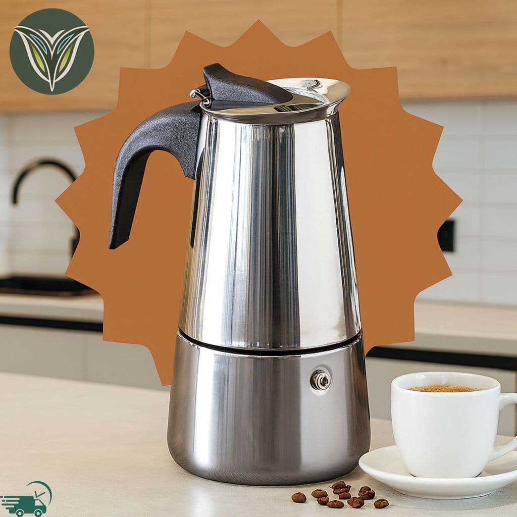 Cafeteira Italiana Aço Inox 300ml Premium para 6 Xícaras Coado Maquina Café Expresso Luxo Escritório Casa