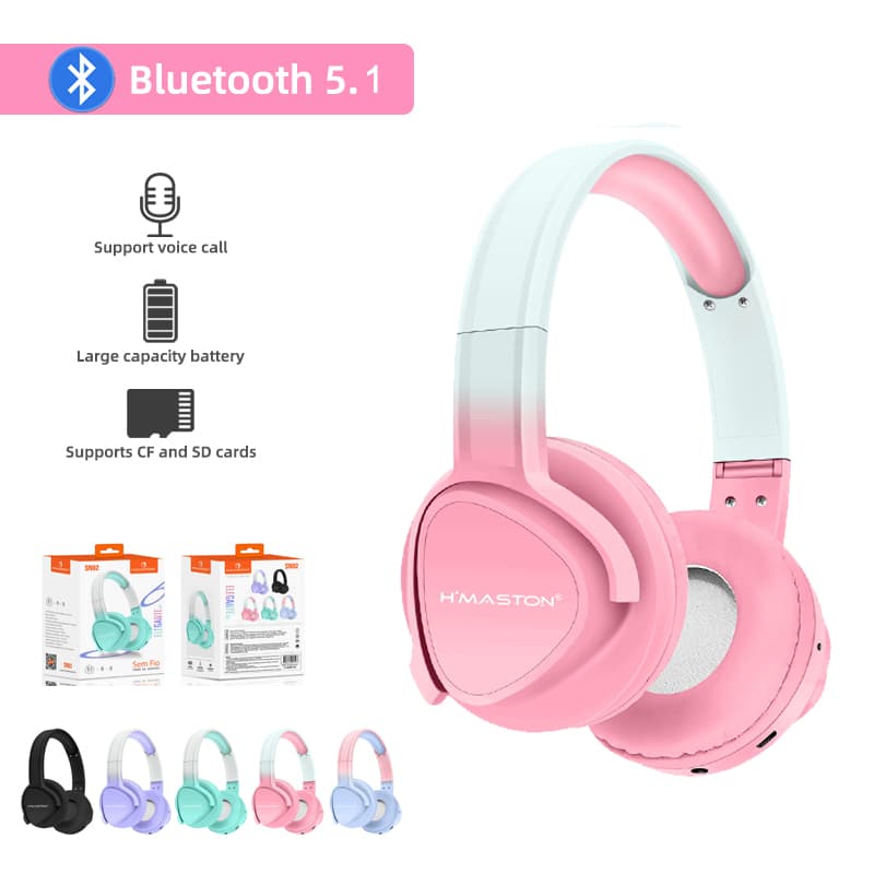 Fone de Ouvido Sem Fio Bluetooth 5.1 H'Maston SN02 - Headphone Estéreo HIFI com Microfone, Original!