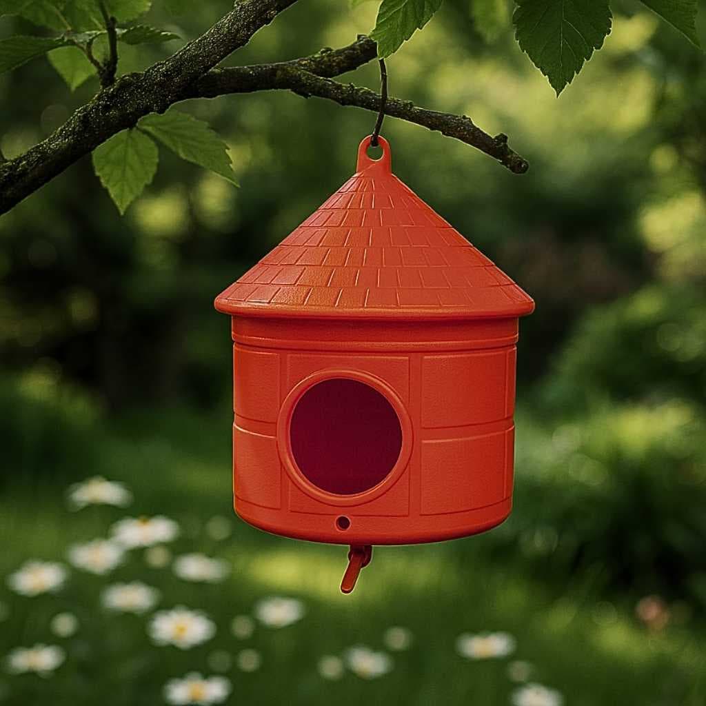 Casinha para Pássaro Jardim Ninho Decorativo C/ Poleiro Gancho