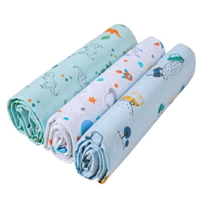 Kit 3 unidades Cueiro Estampado Flanelado 80x50Cm Algodão Enxoval Infantil Bebê Menino Menina