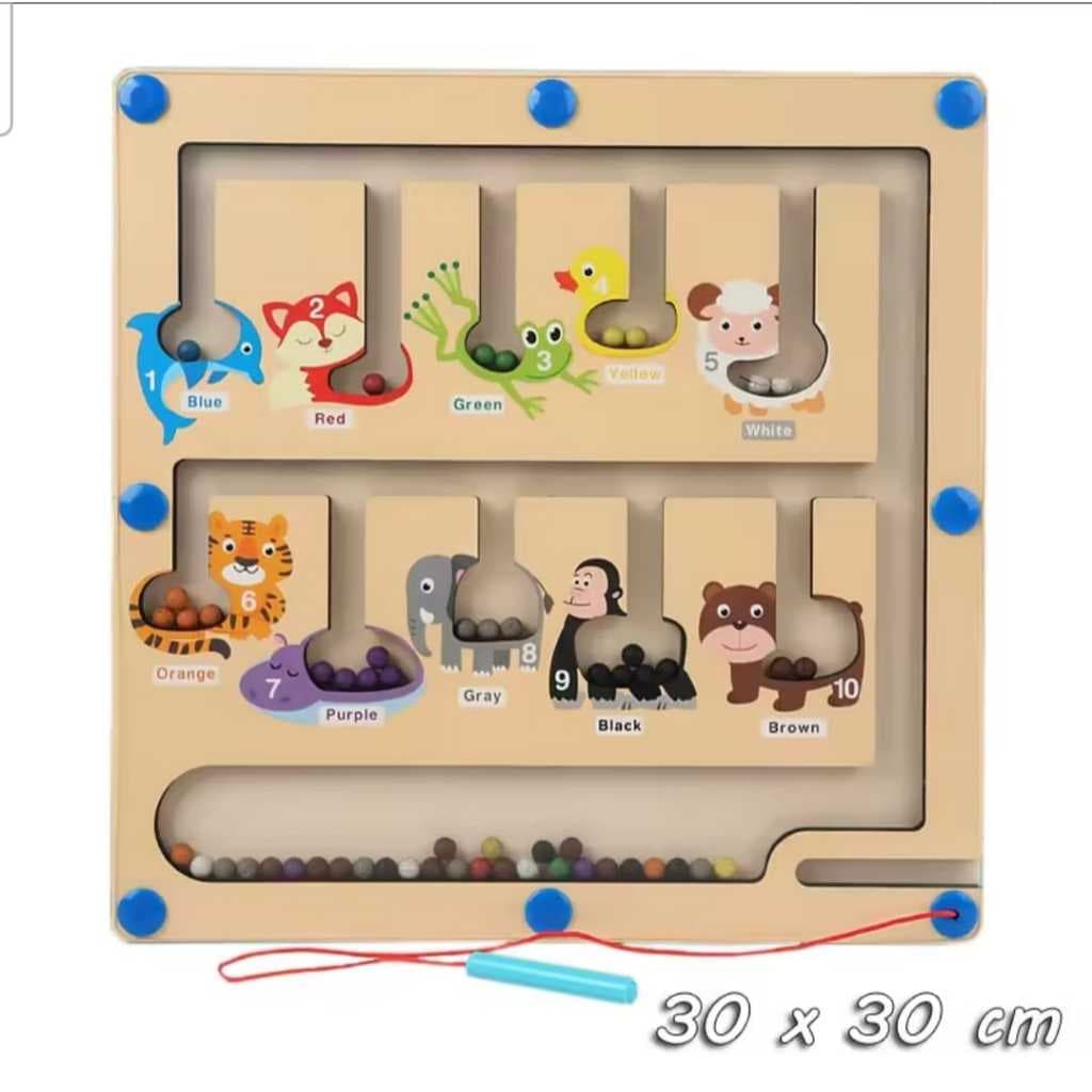 Brinquedo Educativo - Labirinto Magnético - Animais e Cores, Brinquedo Montessori