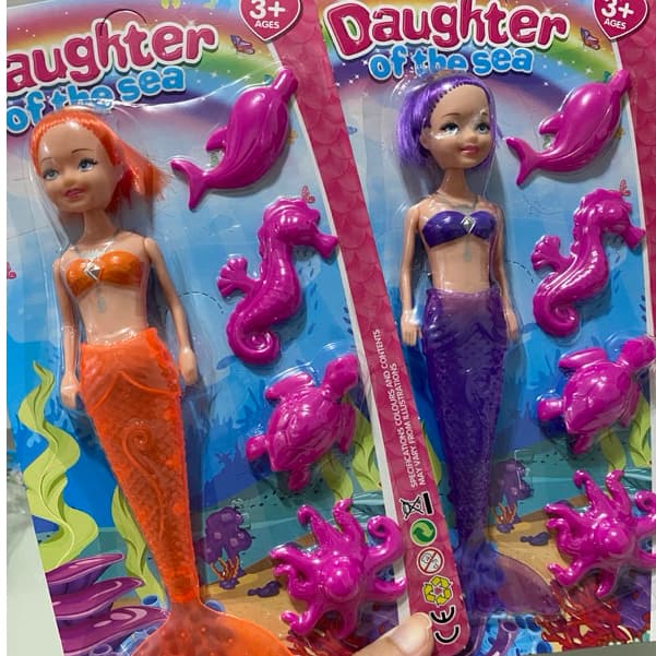 Boneca Sereia Articulada c/ Luz + 4 Acessórios | Brinquedo Infantil Encantado(envio da cor aleatorio
