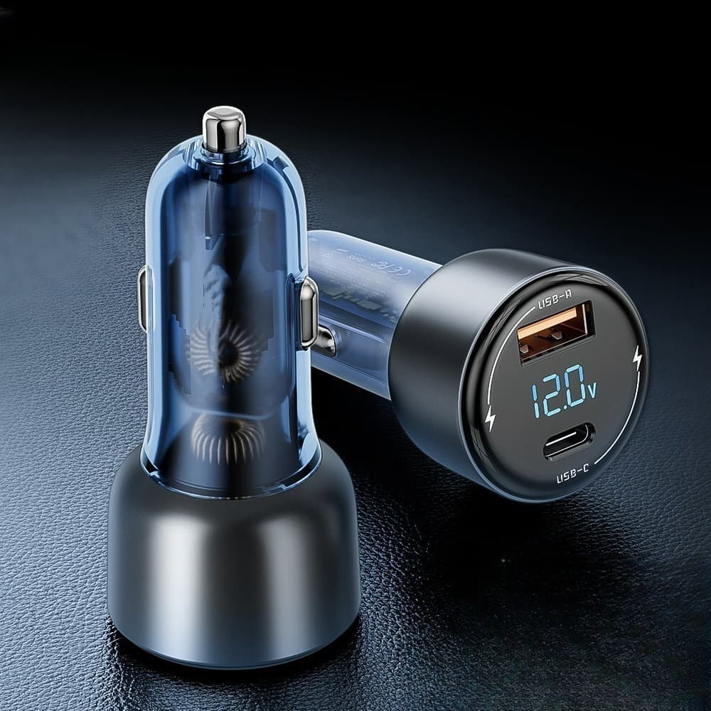 Carregador Veicular Turbo 38W PD/QC3.0 - Dupla Porta USB-C/USB Compatível (12V/24V, LED) J3