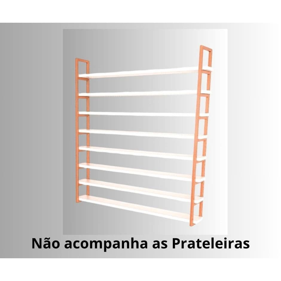 Par Suportes Estilo Industrial para 8 Prateleiras Esmalteiro Expositor Salão Nicho Ferro Parede