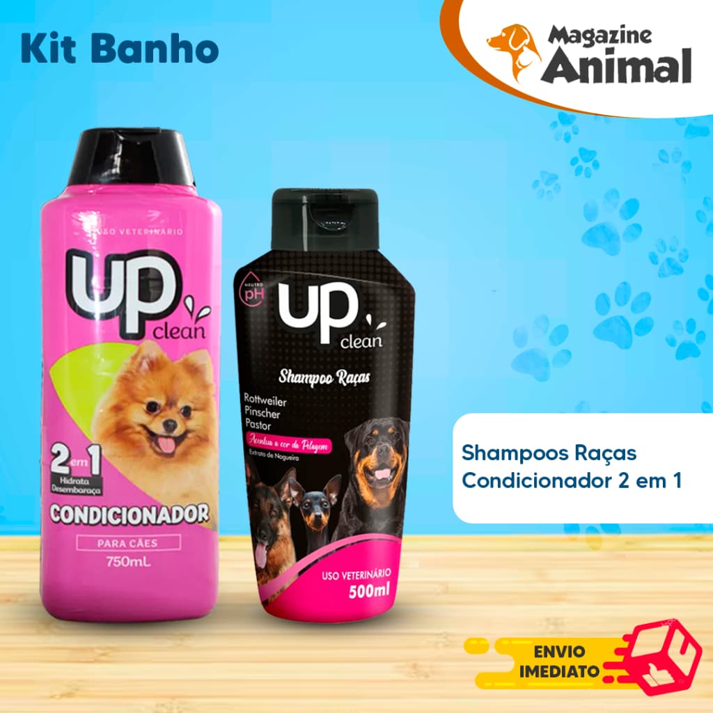 Kit banho Shampoo Para Cachorro Shampoo para cães Rotteweiler - Pinsch 500ml + Condicionador 750ml