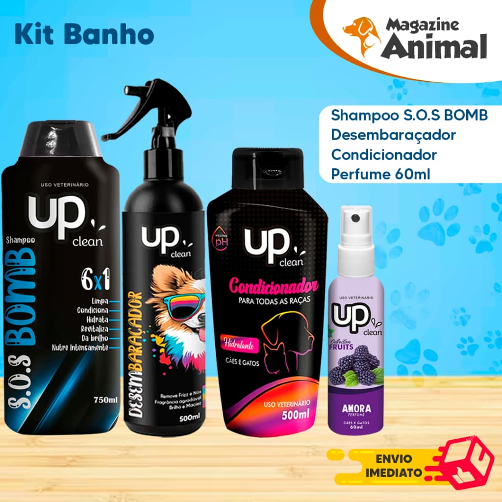 Kit Shampoo Para Cachorro pet Shampoo para cães Shampoo 6EM1+Desembaraçador +Condicionador Universal