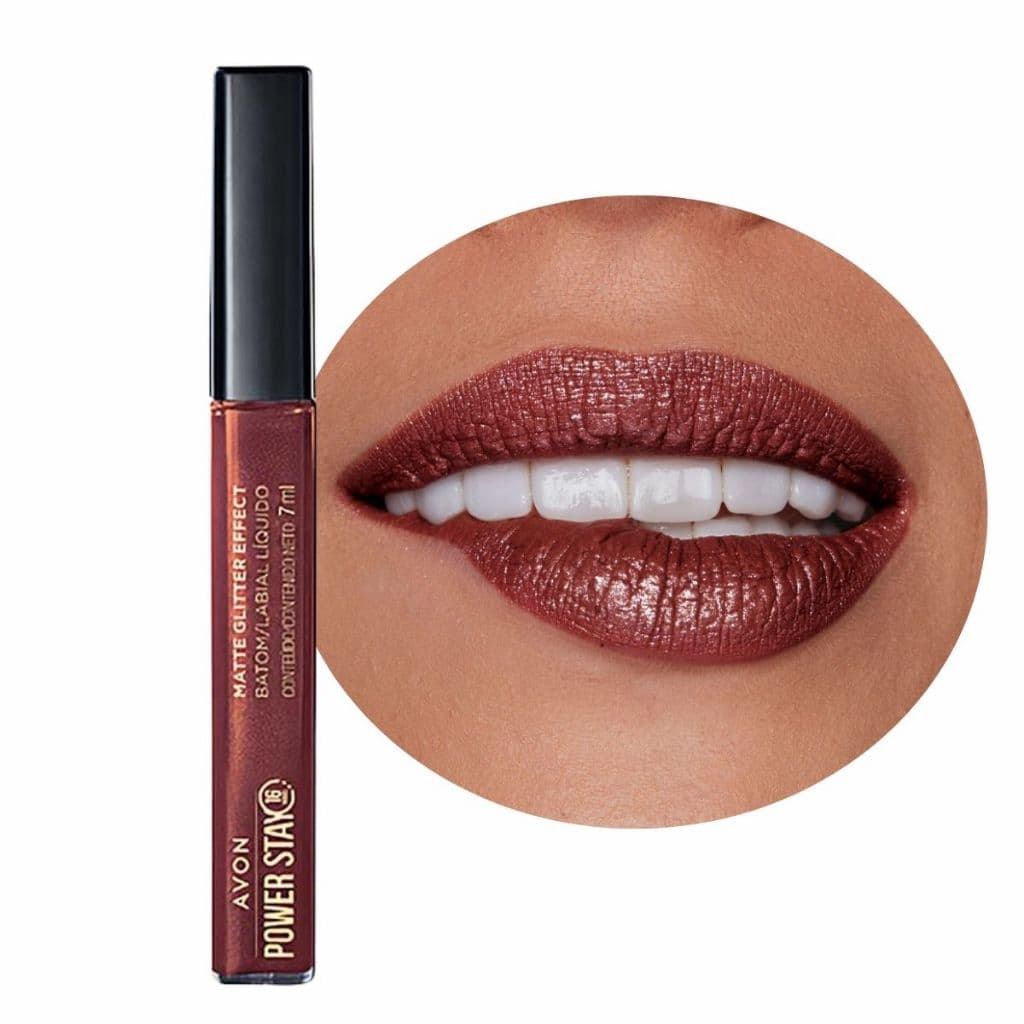Batom Líquido Matte Glitter Effect Avon Power Stay