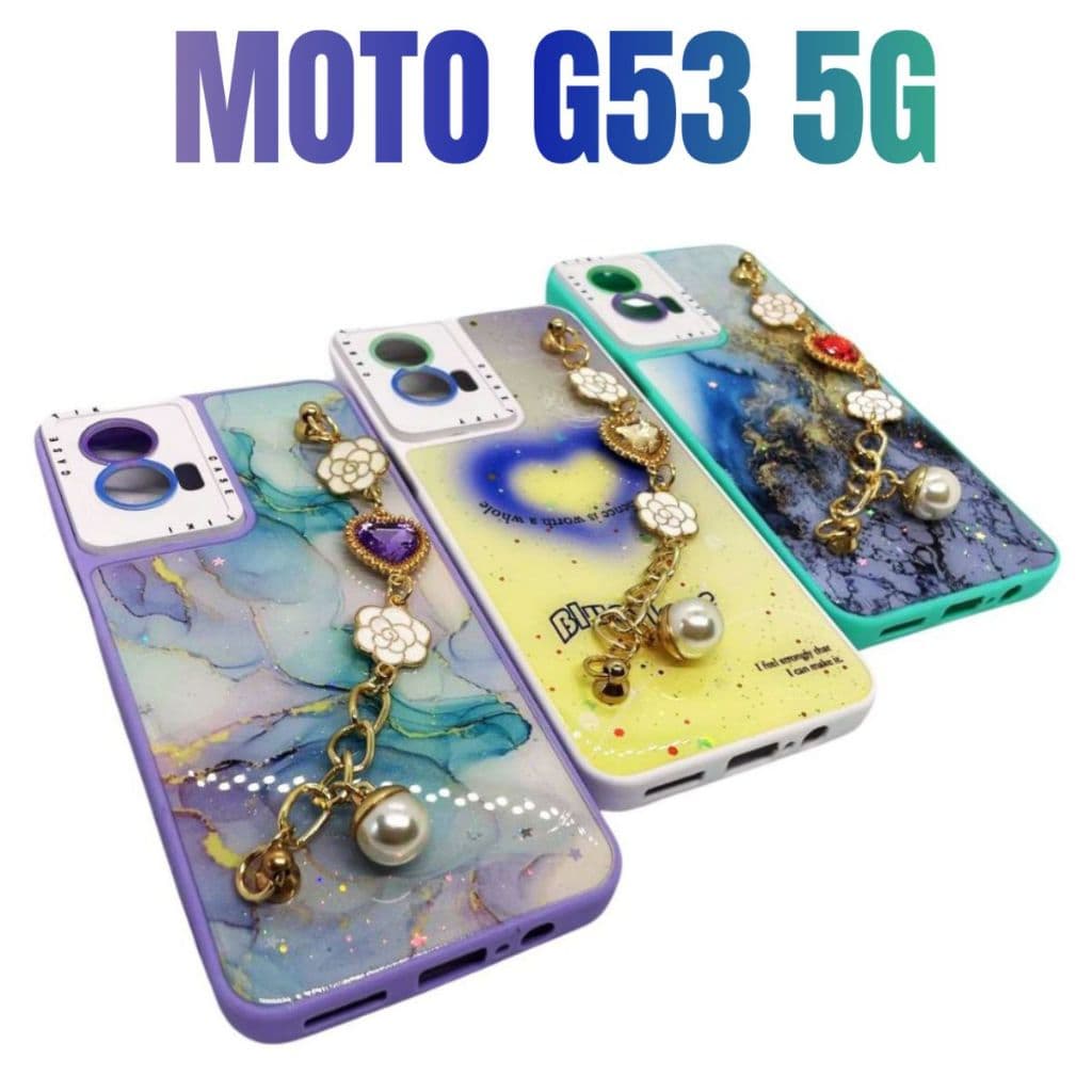 Capa Capinha de celular compatível com Moto G53 5G Salva Celular Marble