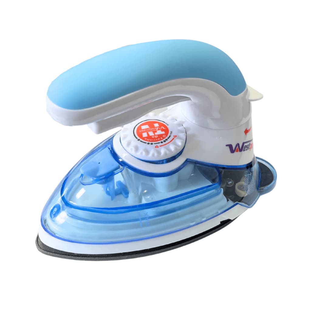 Mini Ferro de passar a vapor Mini ferro para Viagem Ferro de bolsa Ferro para tecidos Costureira artesanato Ferro Azul