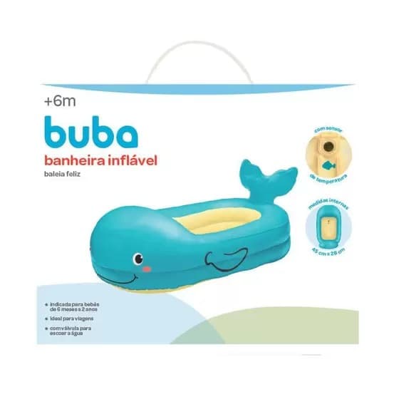 Banheira Inflável Buba Baleia Feliz (Ref. 11979) - Diversão e Segurança no Banho do Bebê