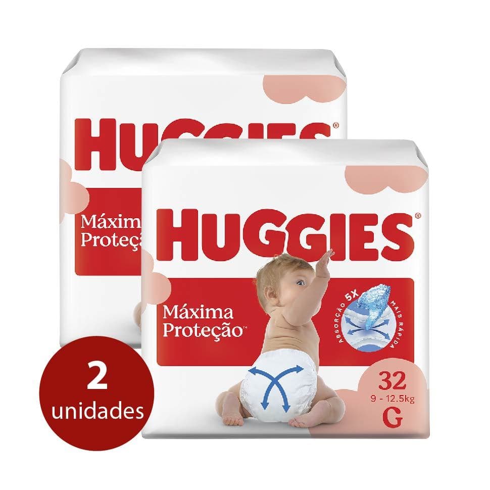 KIT Fraldas Huggies Supreme Care Mega G - 64 Fraldas