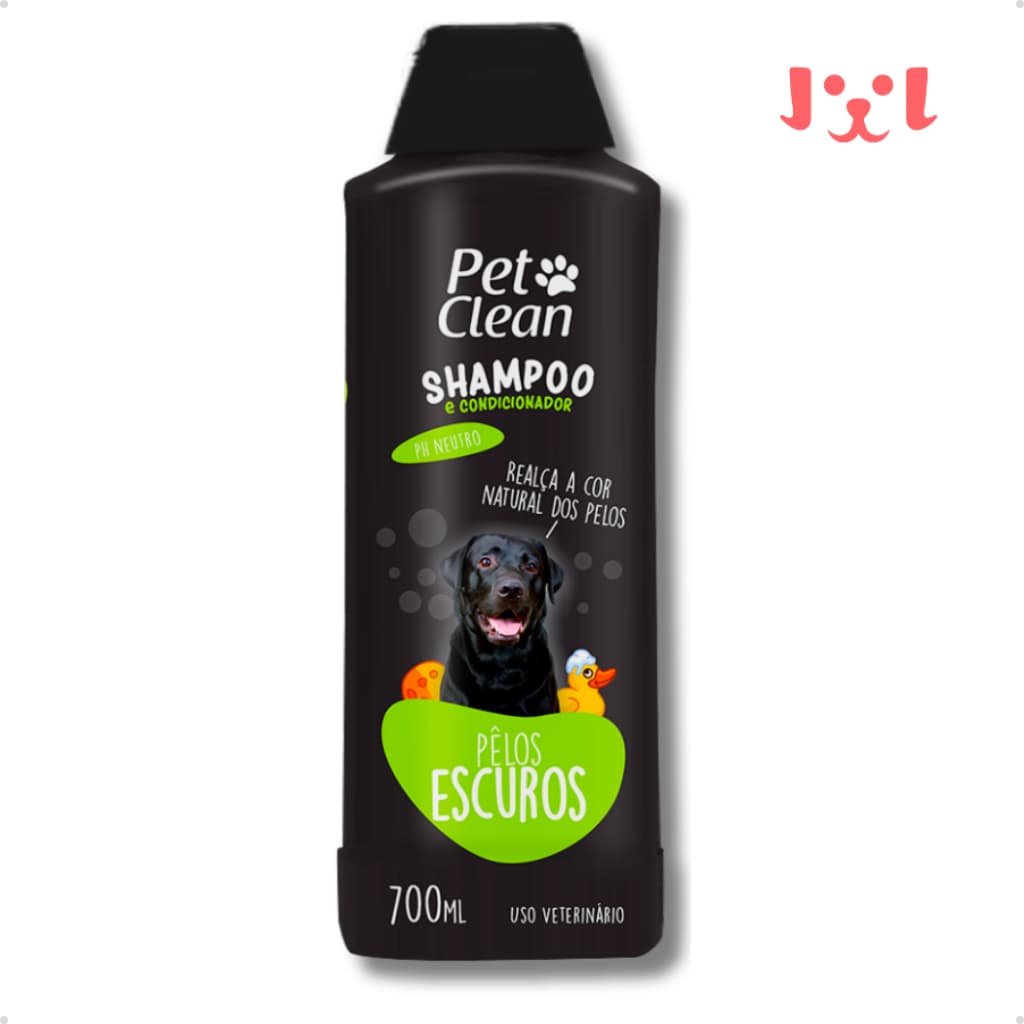Shampoo e Condicionador Pet Shop para Cachorro e Gato Pet Clean Escurecedor Pelos Escuros - 700 ml