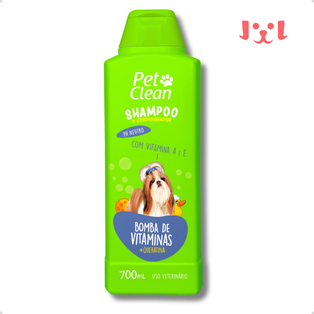 Shampoo e Condicionador Pet Shop para Cachorro e Gato Pet Clean Bomba de Vitaminas- 700 ml