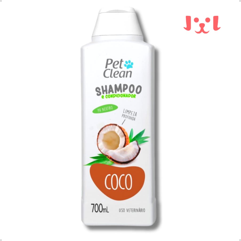 Shampoo e Condicionador Pet Shop para Cachorro e Gato Pet Clean Coco - 700 ml