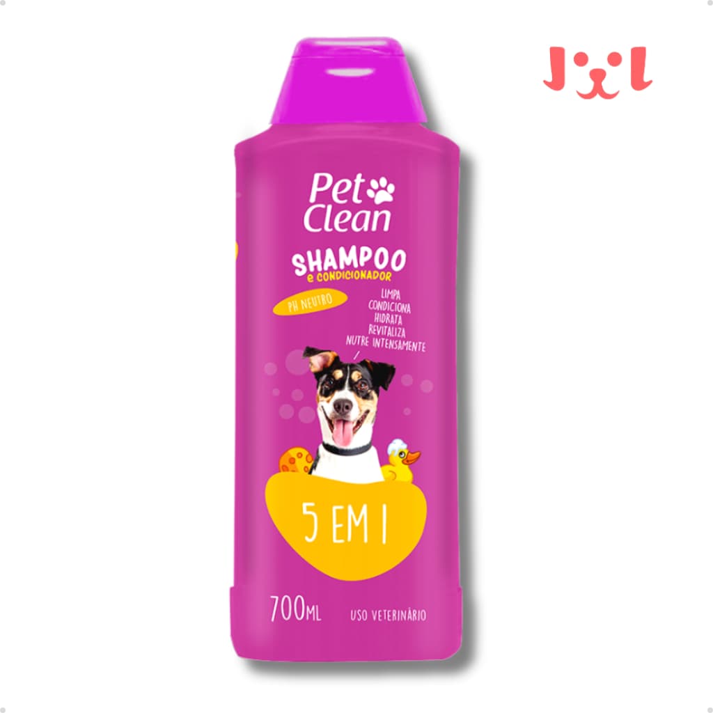Shampoo e Condicionador Pet Shop para Cachorro e Gato Pet Clean 5 em 1 - 700 ml