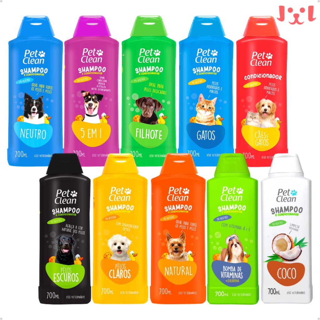 Shampoo e Condicionador para Cachorro e Gato Pet Shop Pet Clean - Todos os Aromas - 700 ml