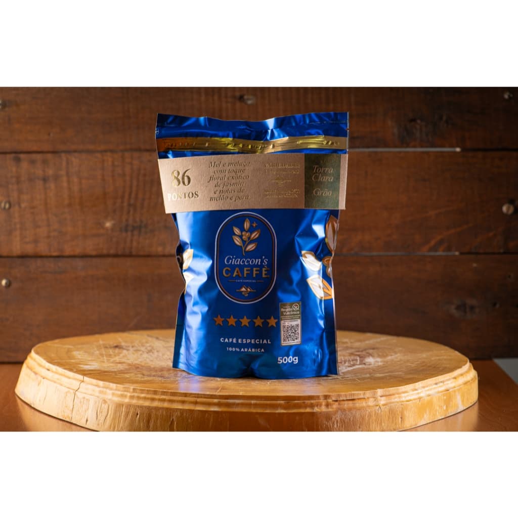 CAFÉ ESPECIAL EM GRÃOS GIACCON'S ARTESANAL TORRA CLARA 500g REGIÃO VULCANICA 100% ARABICA, CAFÉ PURO