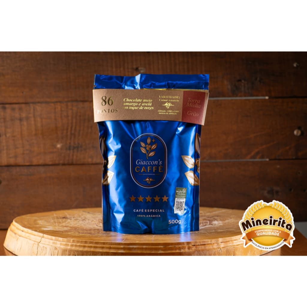 CAFÉ ESPECIAL EM GRÃOS GIACCON'S ARTESANAL TORRA MEDIA 500g REGIÃO VULCANICA 100% ARABICA, CAFÉ PURO