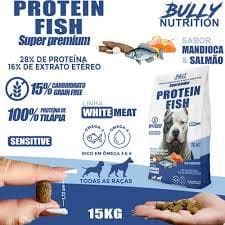 Ração Super Premium Para Cachorros 15kg BULLY Protein Fish White Meat Todas As Raças e Idades