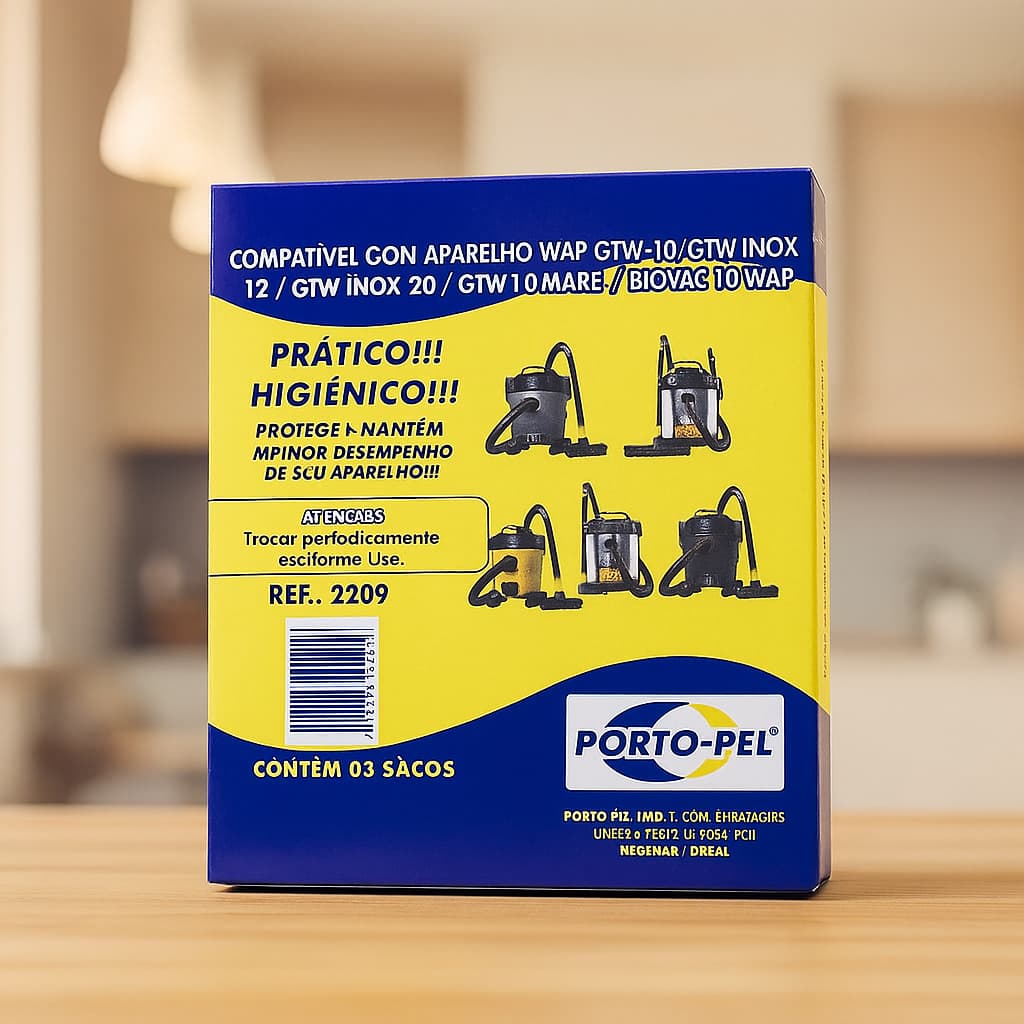 6 Sacos de Aspirador para Wap GTW 10 | GTW INOX 12 |  GETW10 MARÉ | BIOVAC 10 WAP