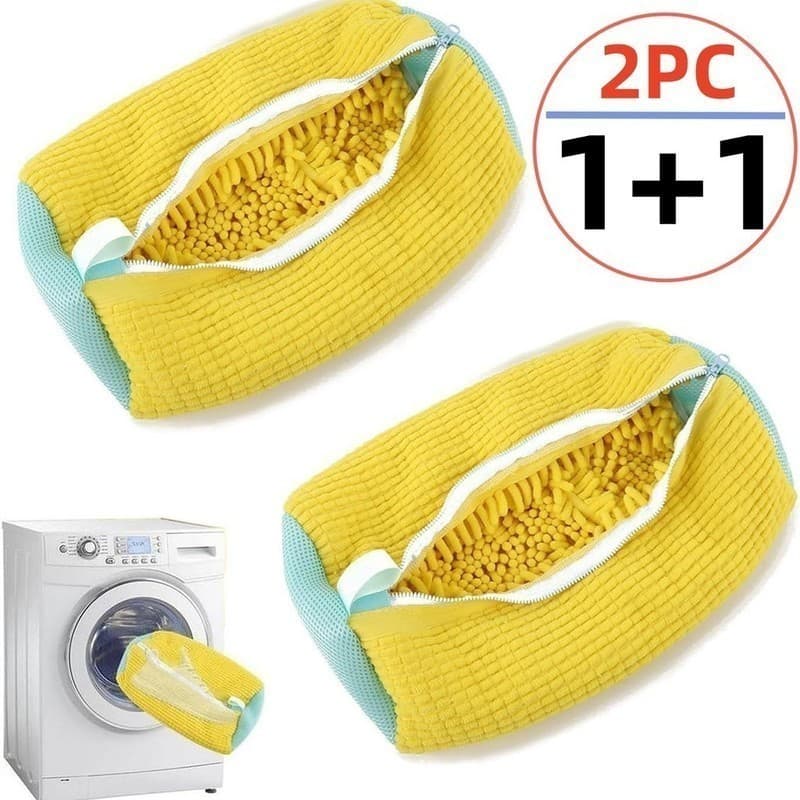 Kit 2 Saco de Lavar Tênis Sapato Malha Lavanderia Anti Deformação Saco de Lavagem Viagem Armazenamento