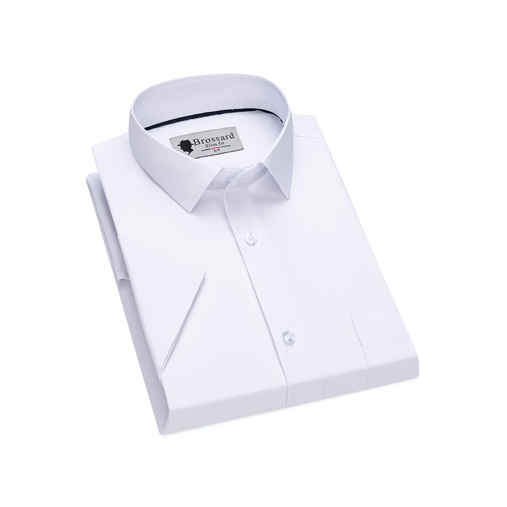 Camisas sociais masculinas de algodão slim fit, manga curta, camisas da moda de alta qualidade