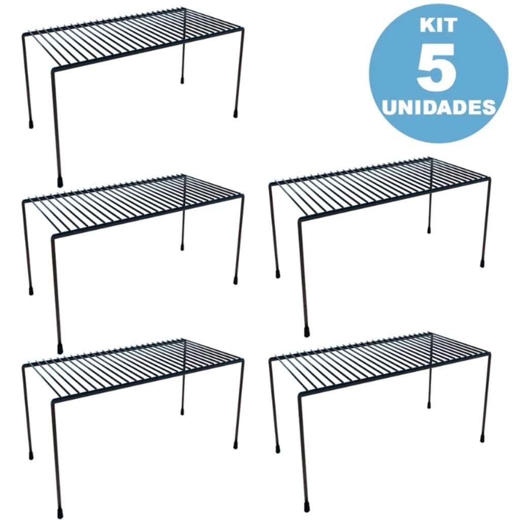 Kit 5 Organizadores Escorredores de Armário Médio de Pratos Cozinha Louça Aramado Multiuso Pratos