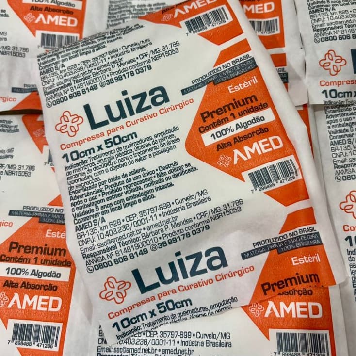 Zobec Curativo Algodonado Estéril 10x50 - Kit 05 Unidades