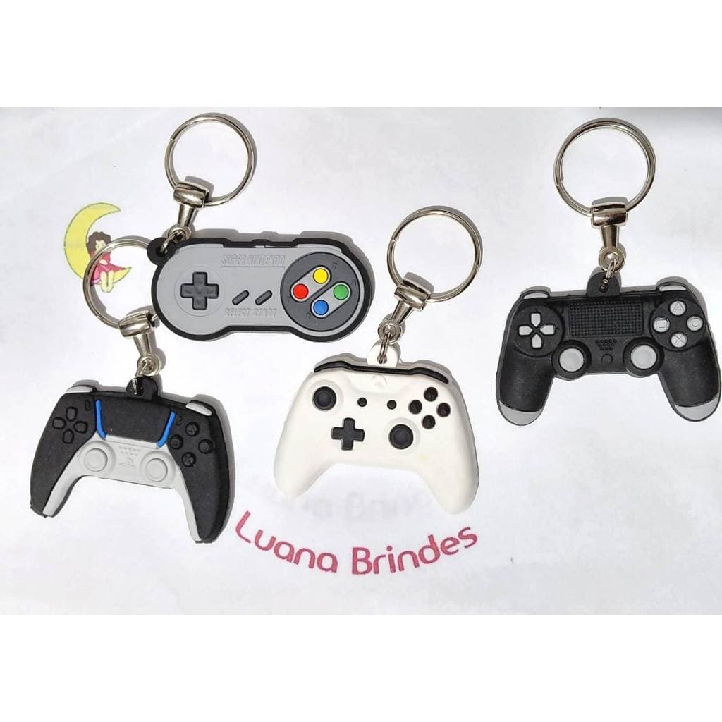 Chaveiro Controle VideoGame Emborrachado Pacote Com 4 Unidades